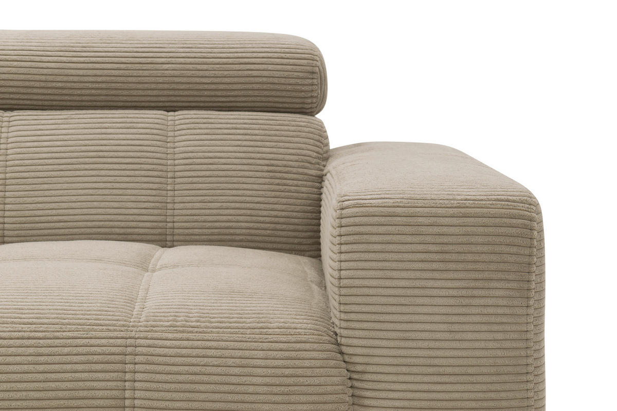 ECKSOFA TRENTO Taupe Mikrofaser  - Taupe/Dunkelgrau, MODERN, Textil/Metall (287/175cm) - MID.YOU