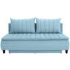 BOXSPRINGSOFA Webstoff Hellblau  - Schwarz/Hellblau, MODERN, Holz/Textil (208/102/96cm) - MID.YOU