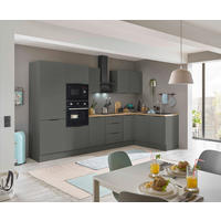 ECKKÜCHE 330/165 cm  in Graphitfarben  - Schwarz/Graphitfarben, Basics, Holzwerkstoff/Metall (330/165cm) - Carryhome