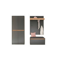 GARDEROBE 4-teilig  in 185/200/40 cm  - Anthrazit/Eiche Wotan, Design, Holzwerkstoff/Textil (185/200/40cm) - Modante