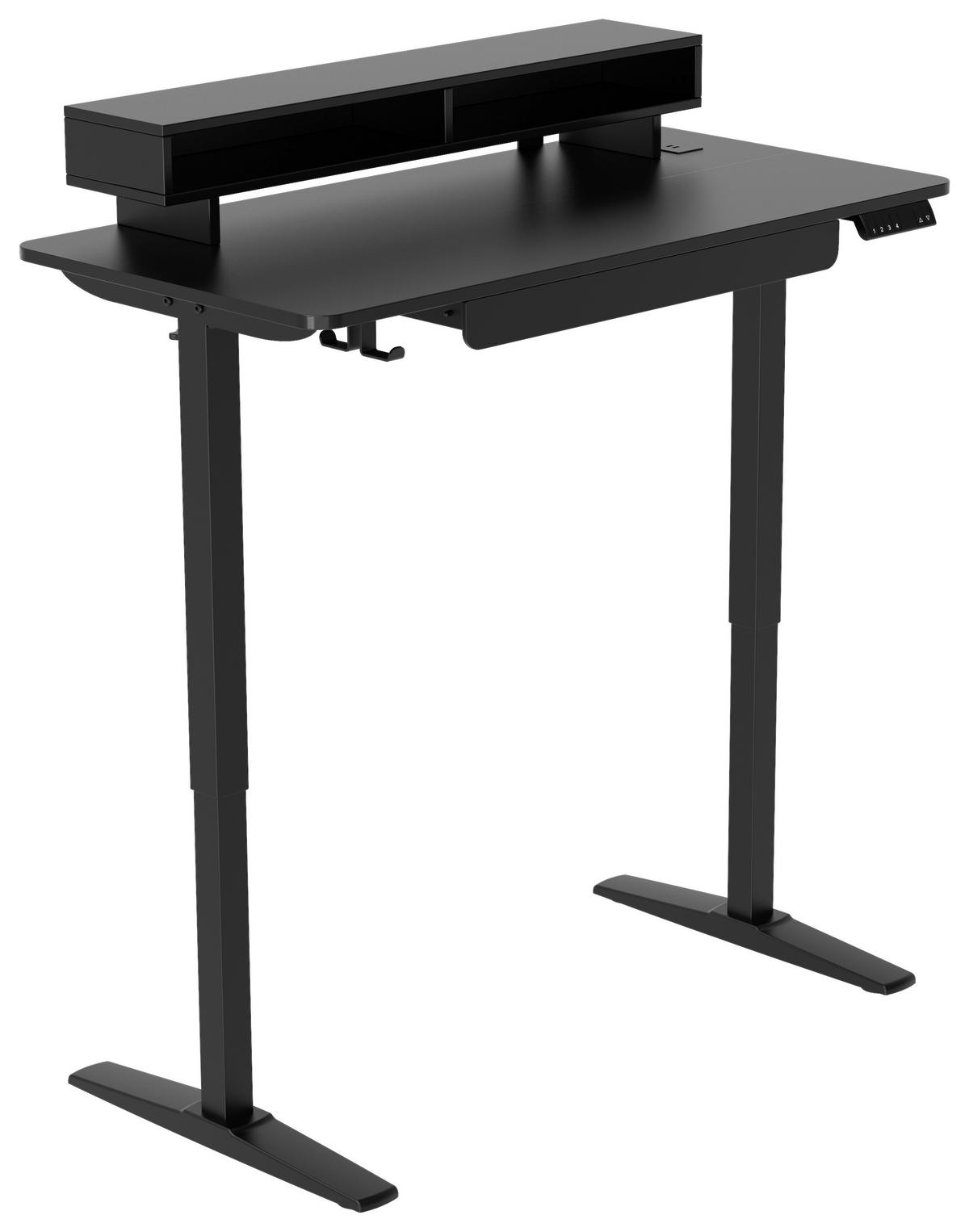 SCHREIBTISCH  in Schwarz  - Schwarz, MODERN, Holzwerkstoff/Kunststoff (120/75/120/60cm) - MID.YOU