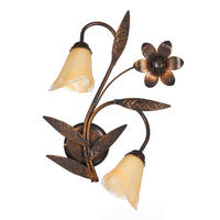 WANDLEUCHTE 35/47/25 cm   - Bronzefarben, KONVENTIONELL, Glas/Metall (35/47/25cm)