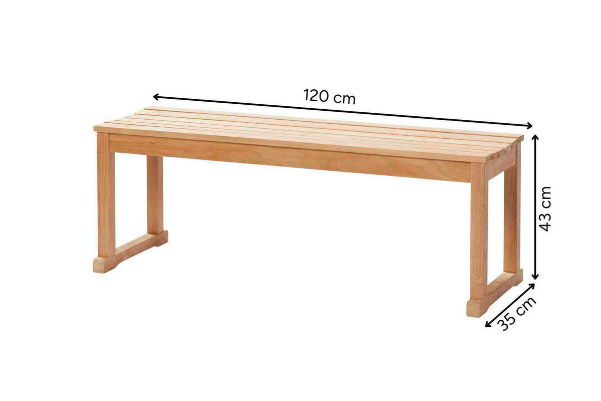SITZBANK in Holz Teakfarben  - Teakfarben, KONVENTIONELL, Holz (120/43/40cm) - MID.YOU