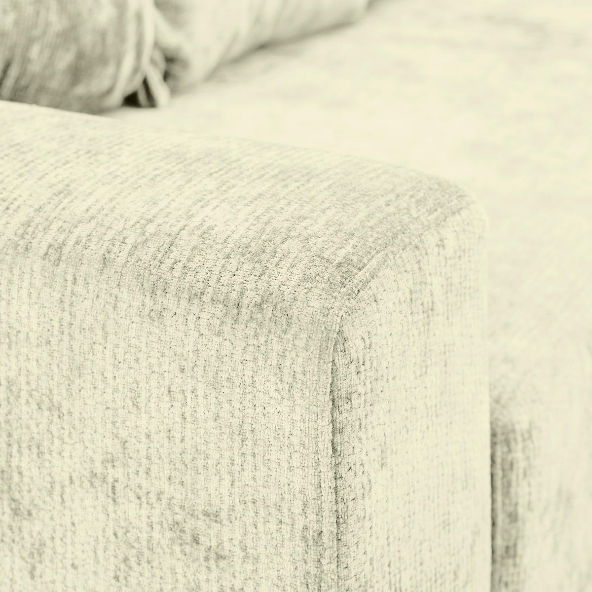 WOHNLANDSCHAFT Creme Chenille  - Creme/Schwarz, KONVENTIONELL, Kunststoff/Textil (183/311/140cm) - Ti'me