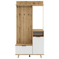 GARDEROBE  in 100/204/40 cm  - Eichefarben/Weiß, Design, Holzwerkstoff (100/204/40cm) - Boxxx