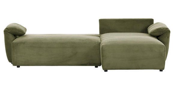 ECKSOFA Dunkelgrün Cord  - Dunkelgrün/Schwarz, KONVENTIONELL, Kunststoff/Textil (266/180cm) - Carryhome