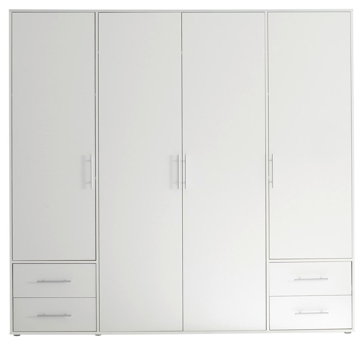 DREHTÜRENSCHRANK in Weiss  - Weiss/Alufarben, Konventionell, Holzwerkstoff/Kunststoff (206/195/60cm) - Carryhome