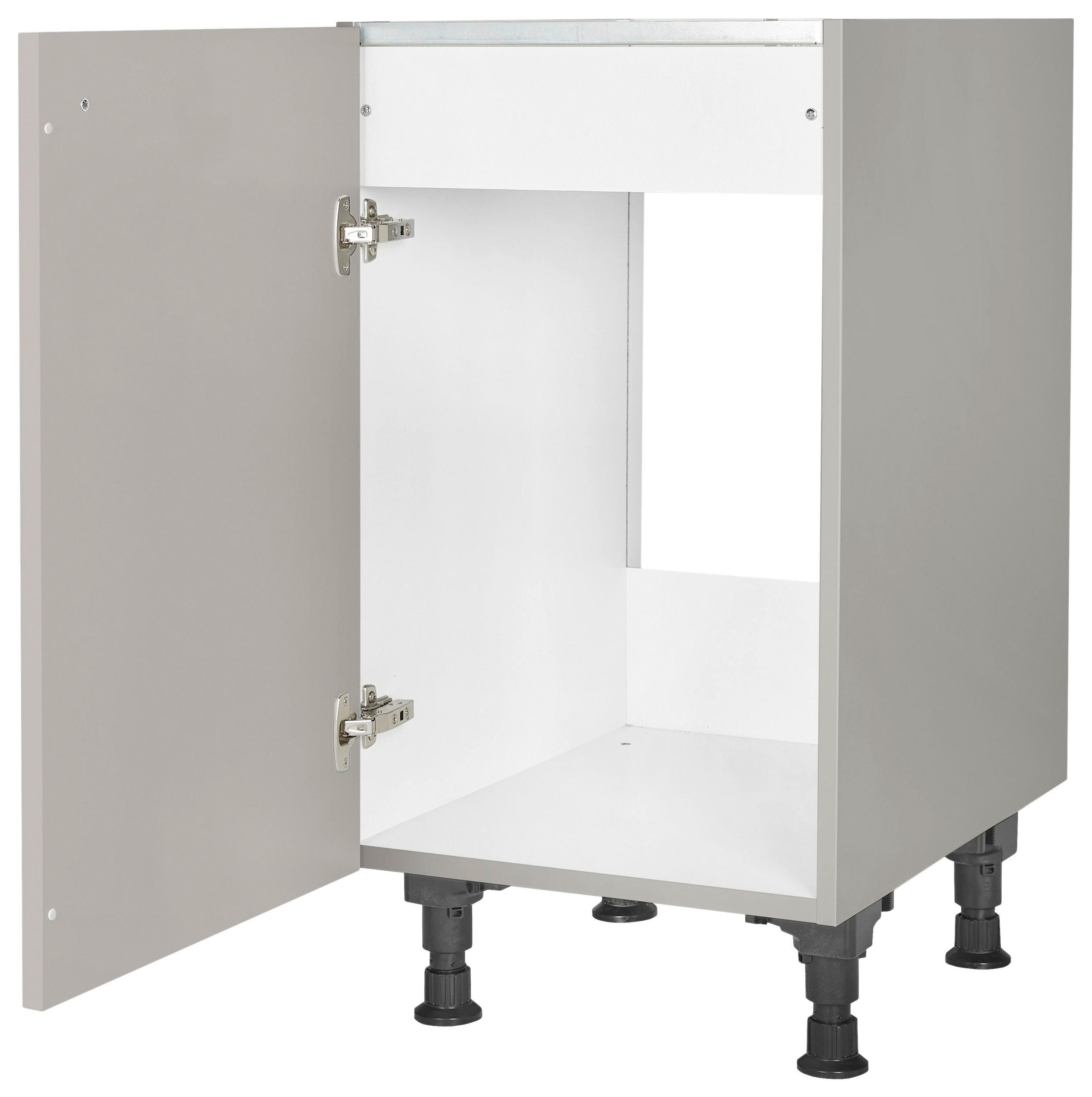 SPÜLENUNTERSCHRANK 45/87/56 cm  in Grau  - Schwarz/Grau, MODERN, Holzwerkstoff/Metall (45/87/56cm) - Nobilia