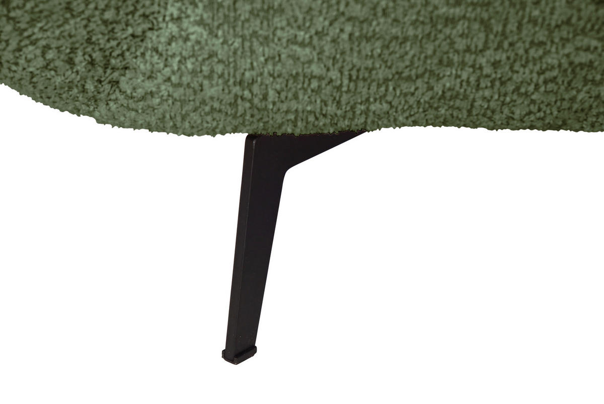 ECKSOFA 318/217 cm  in Bouclé Grün Zierkissen, Rückenkissen, Rücken echt  318/217 cm  - Schwarz/Grün, MODERN, Textil/Metall (318/217cm) - Carryhome