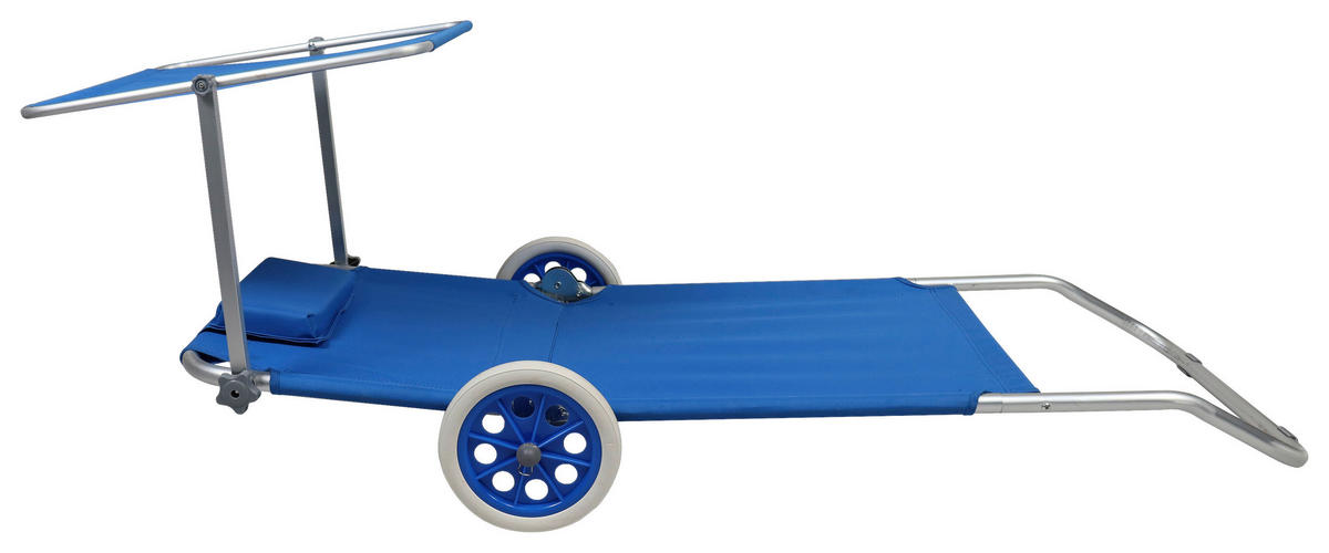 GARTENLIEGE 165/16/65 cm  - Blau, Basics, Textil/Metall (165/16/65cm) - MID.YOU
