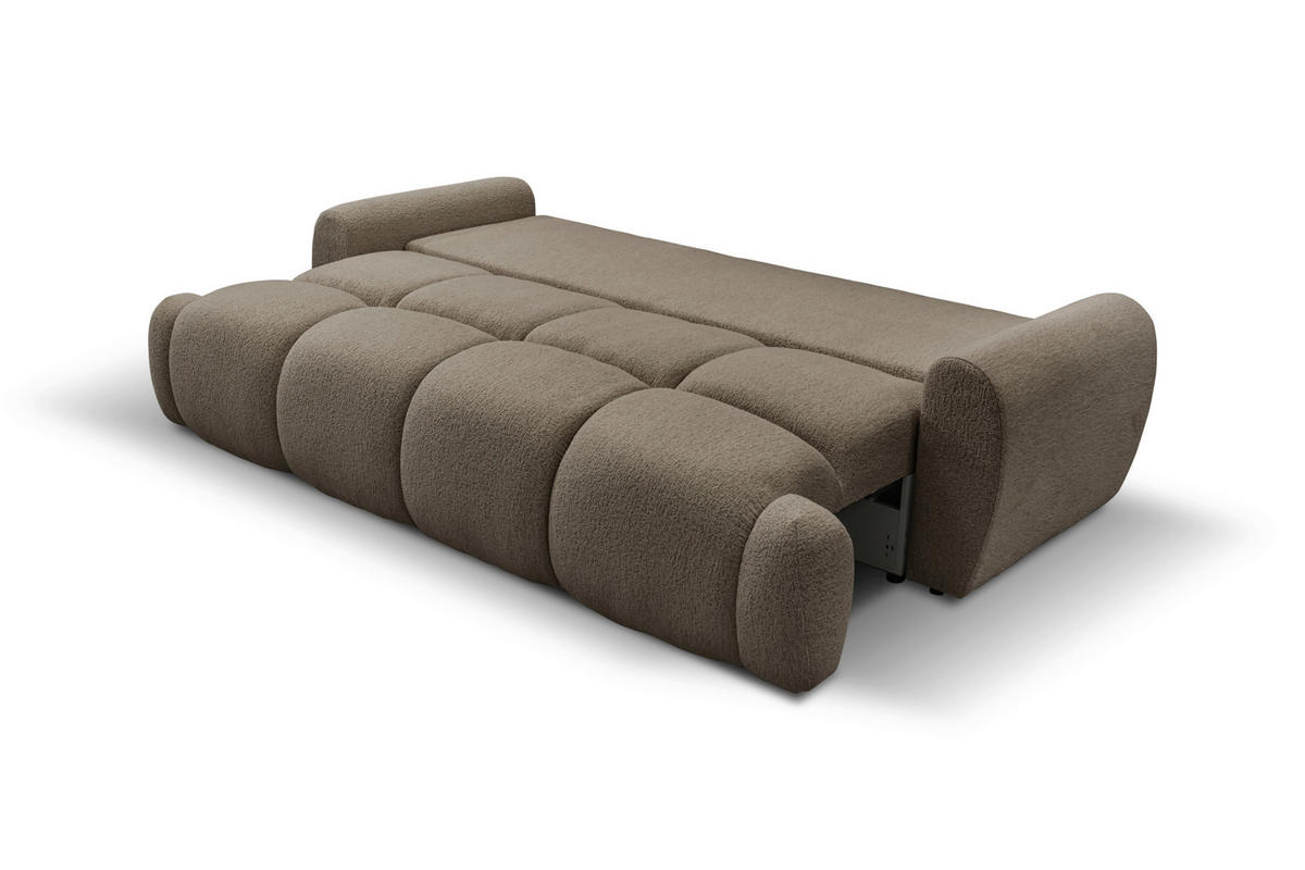 SCHLAFSOFA ALBA Struktur Braun  inkl. Bettkasten, Schlaffunktion  - Schwarz/Braun, Design, Holz/Textil (242/93/104cm) - MID.YOU