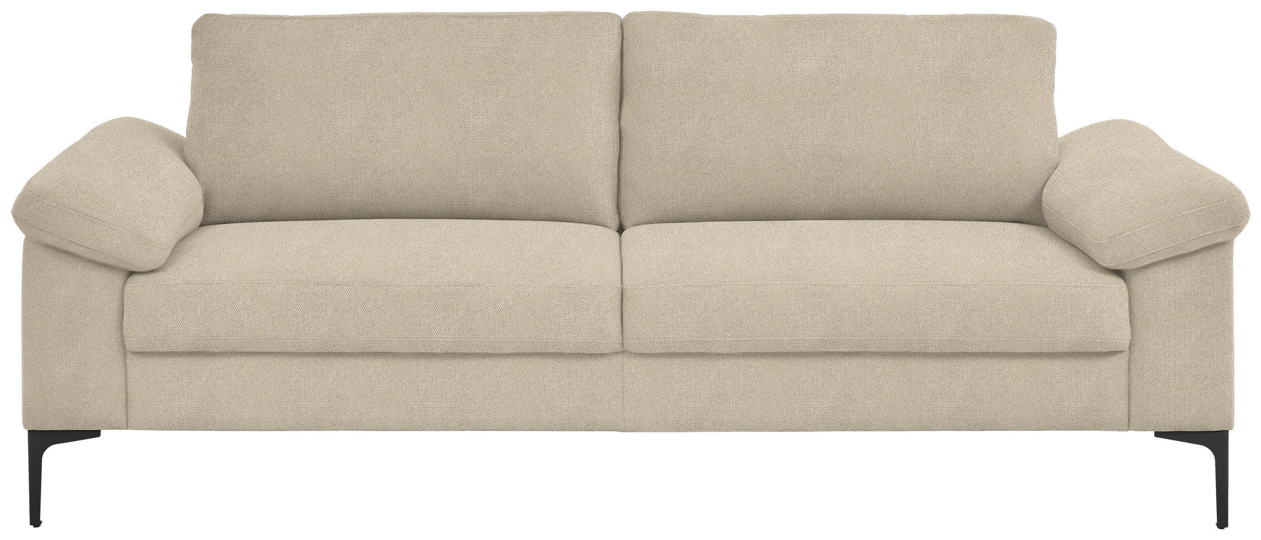 3-SITZER-SOFA in Flachgewebe Beige  - Beige/Schwarz, Design, Textil/Metall (226/89/97cm) - Pure Home Lifestyle