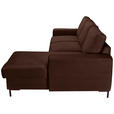 ECKSOFA Dunkelbraun Cord  - Dunkelbraun/Schwarz, KONVENTIONELL, Textil/Metall (240/150cm) - Carryhome