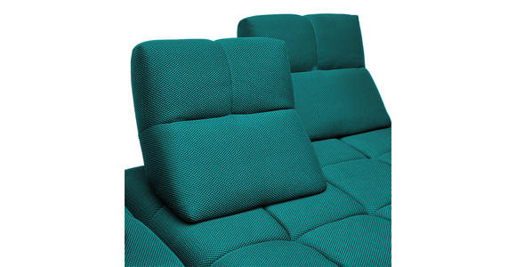 ECKSOFA in Struktur Türkis 233/313 cm - Türkis/Schwarz, Design, Kunststoff/Textil (233/313cm) - Emilio Belluti