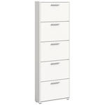 SCHUHKIPPER - Silberfarben/Weiß, Design, Holzwerkstoff/Kunststoff (59/169/17cm) - Carryhome