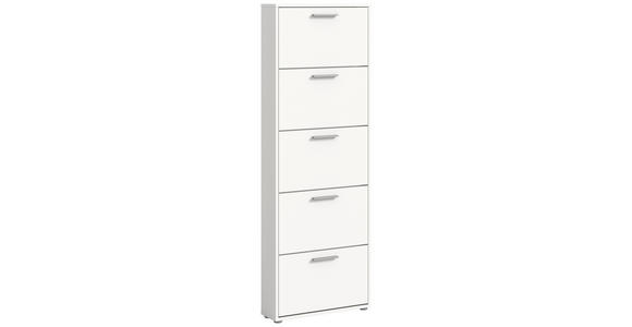 SCHUHKIPPER - Silberfarben/Weiß, Design, Holzwerkstoff/Kunststoff (59/169/17cm) - Carryhome