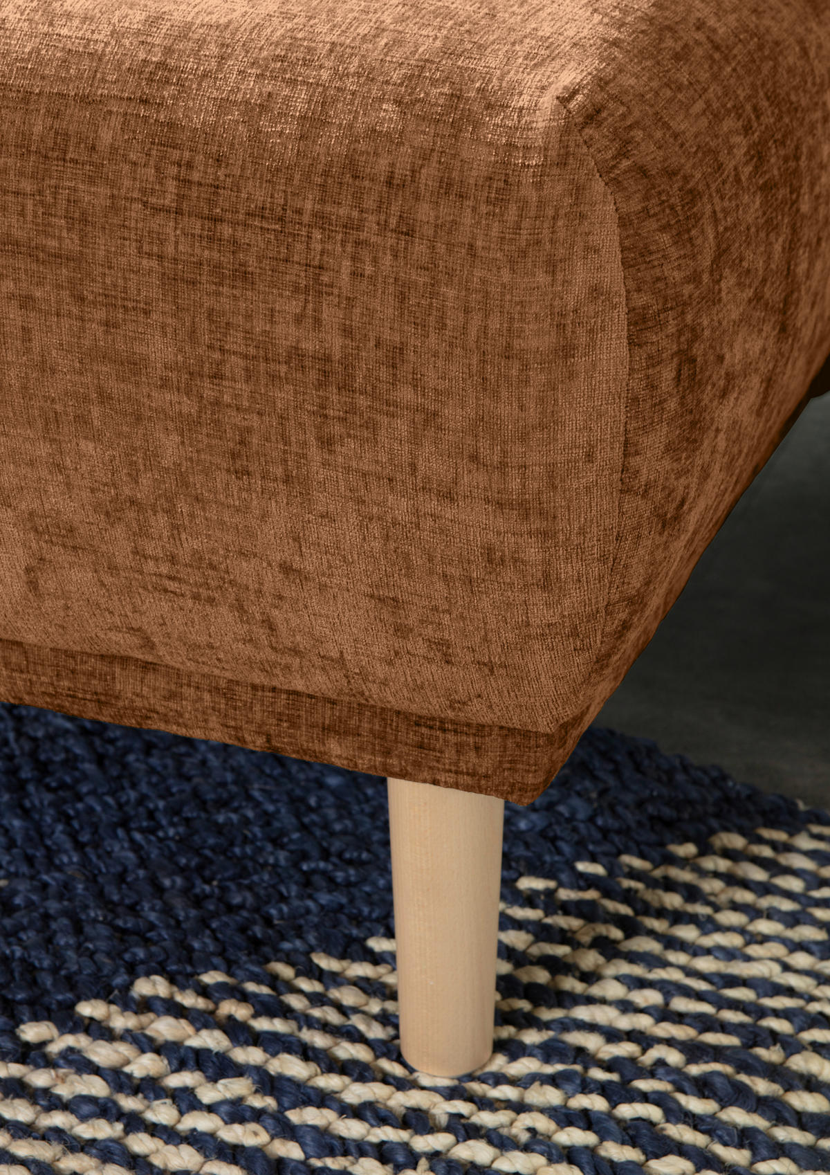HÖRNSOFFA i flatväv rostfärgad  - bokfärgad/rostfärgad, Klassisk, trä/textil (144/230cm) - Livetastic