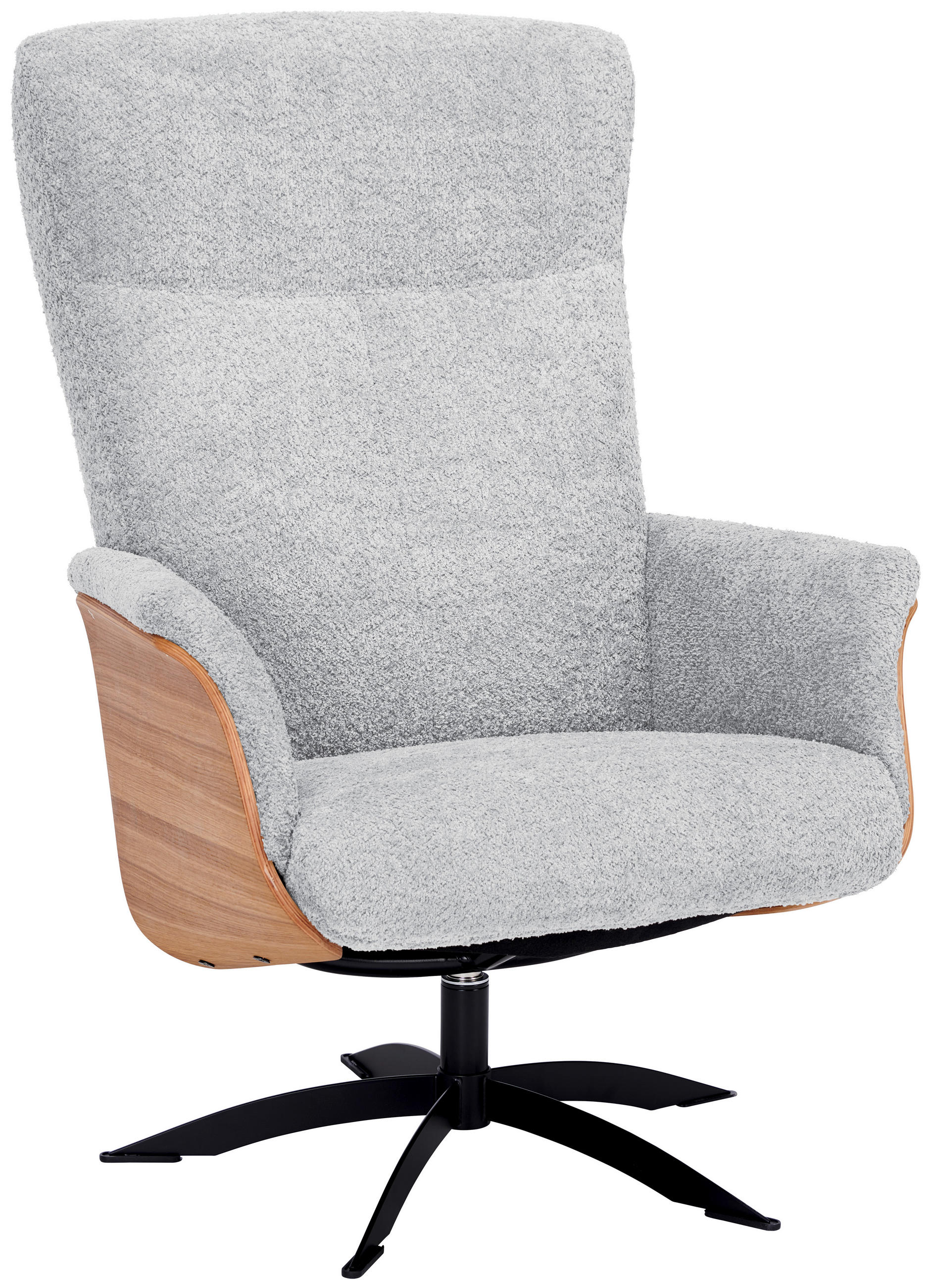 RELAXSESSEL in Holz, Textil Hellgrau  - Hellgrau/Schwarz, Design, Holz/Textil (71/104/77cm) - Welnova