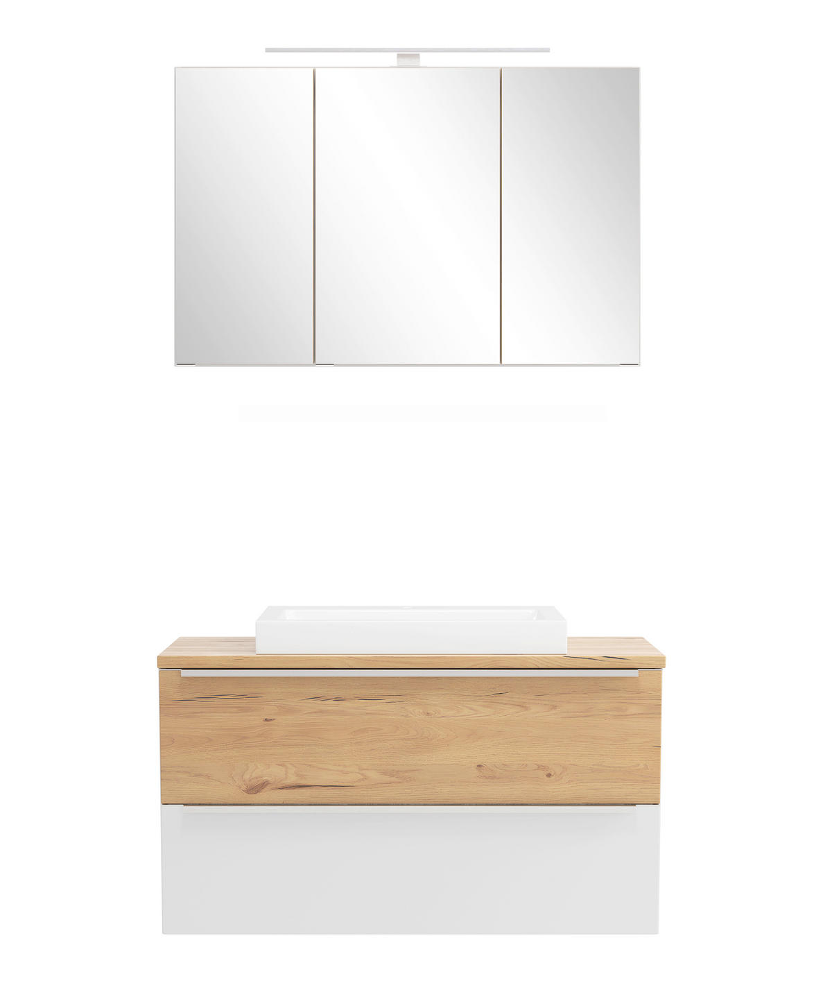 BADEZIMMER 2-teilig  in  - Wildeiche/Weiß, Trend, Glas/Holzwerkstoff (100/200/47cm) - Held