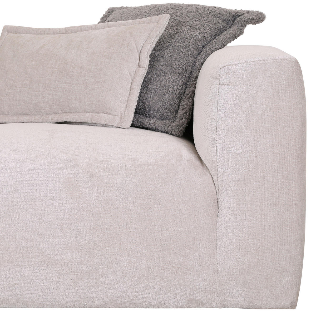 ECKSOFA in Chenille Beige  - Beige/Schwarz, Design, Kunststoff/Textil (175/280cm) - Landscape