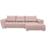 ECKSOFA in Webstoff Rosa  304/218 cm  - Silberfarben/Rosa, MODERN, Kunststoff/Textil (304/218cm) - Carryhome