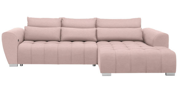 ECKSOFA in Webstoff Rosa  304/218 cm  - Silberfarben/Rosa, MODERN, Kunststoff/Textil (304/218cm) - Carryhome