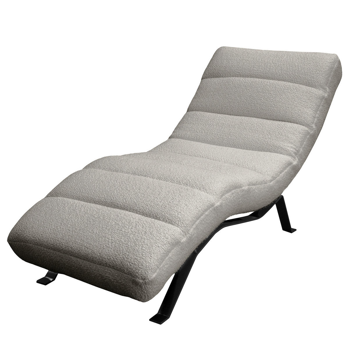 RELAXLIEGE SWING Bouclé Dunkelgrau  - Dunkelgrau/Schwarz, Design, Textil/Metall (65/65-95/171cm) - Livetastic