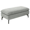 HOCKER in Textil Hellgrau  - Hellgrau/Schwarz, Design, Textil/Metall (130/46/65cm) - Valdera