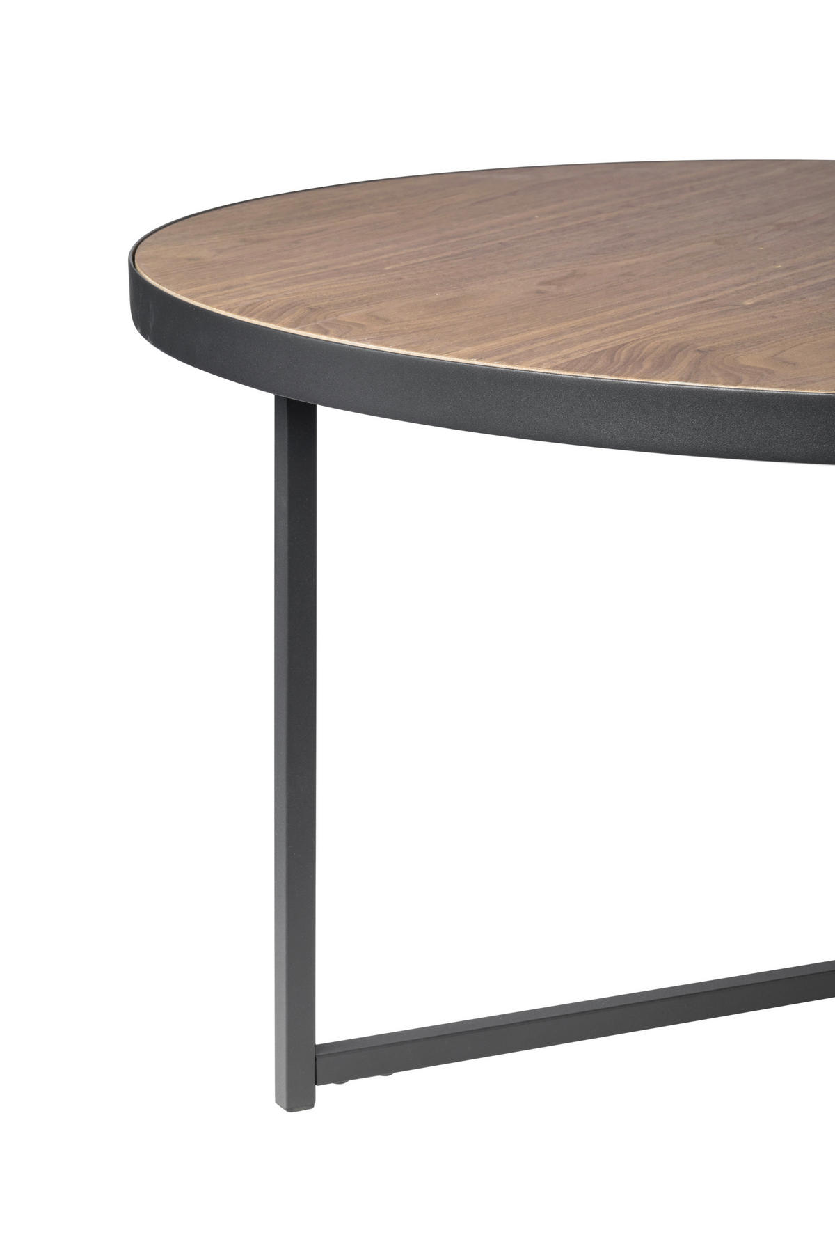 COUCHTISCH Walnuss furniert rund Schwarz, Walnussfarben  - Walnussfarben/Schwarz, Design, Holz/Holzwerkstoff (80/40/80cm) - MID.YOU