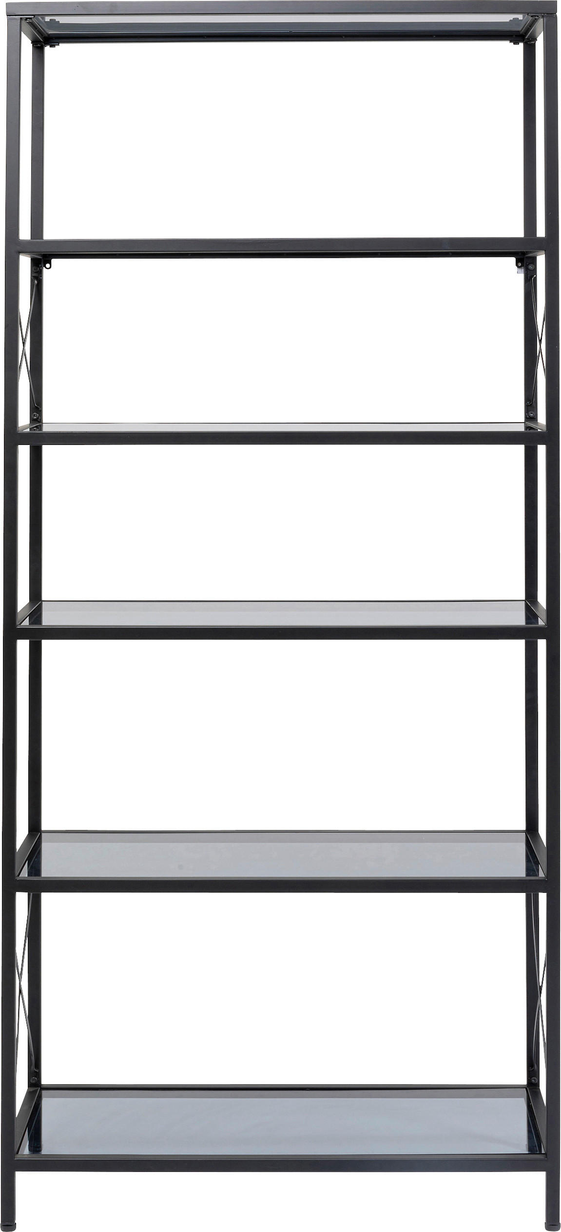 AUFBEWAHRUNGSREGAL - Schwarz, Design, Glas/Metall (100/220/46cm) - Kare-Design