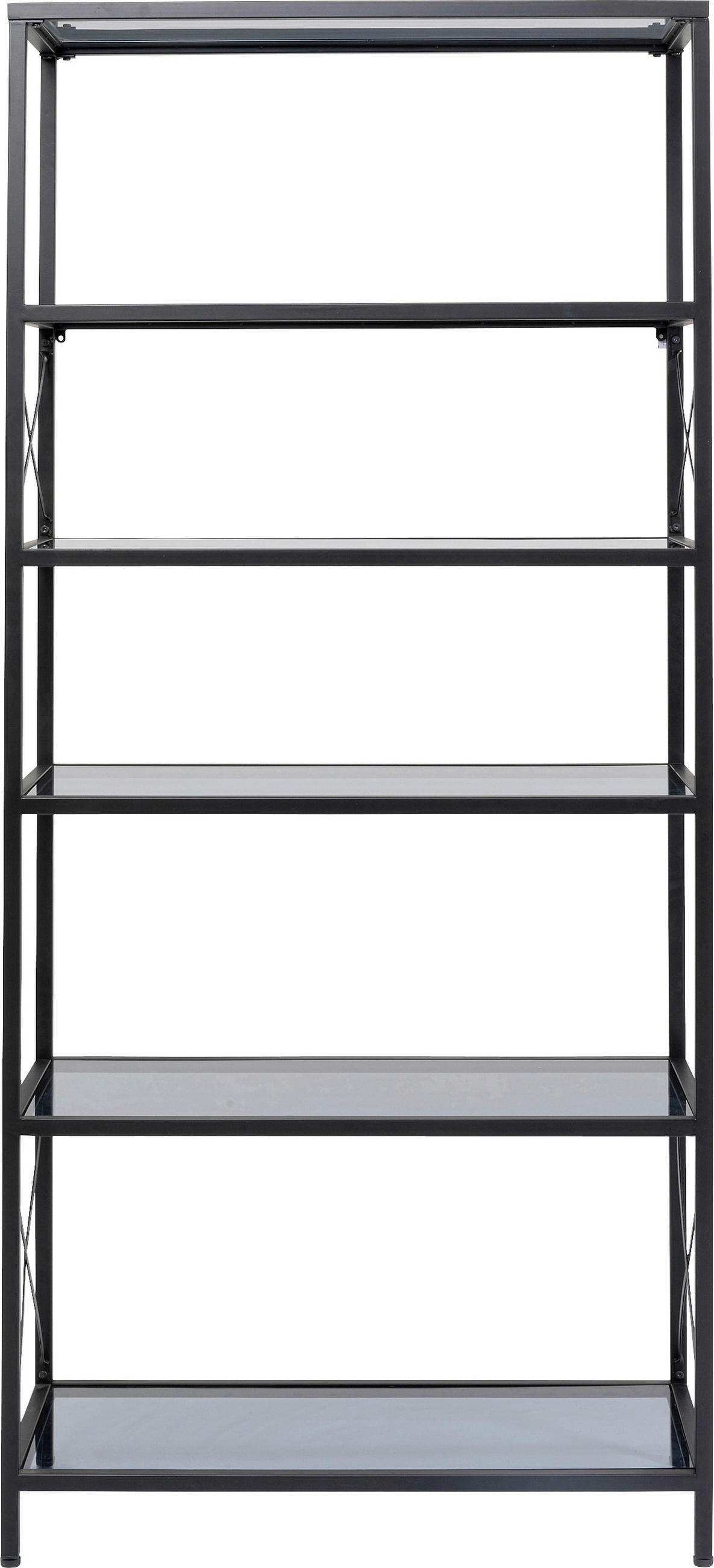 AUFBEWAHRUNGSREGAL - Schwarz, Design, Glas/Metall (100/220/46cm) - Kare-Design