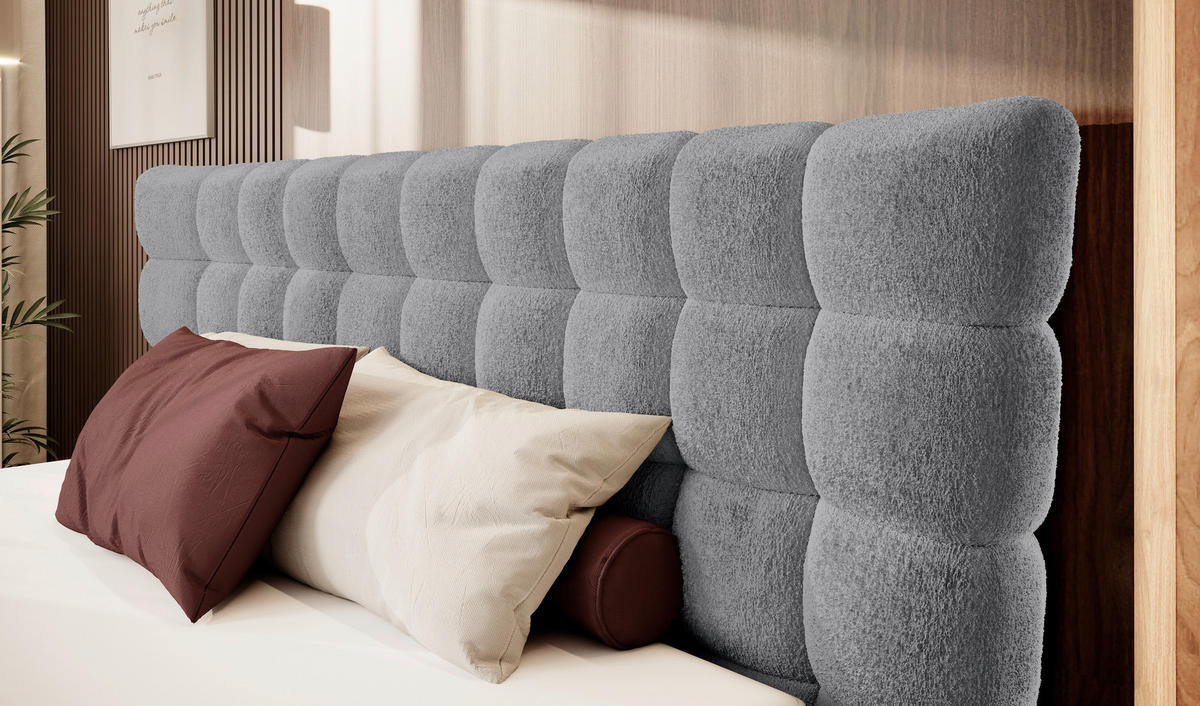 BOXSPRINGBETT 180/200 cm  in Greige  - Greige/Schwarz, Design, Holz/Holzwerkstoff (180/200cm) - Esposa