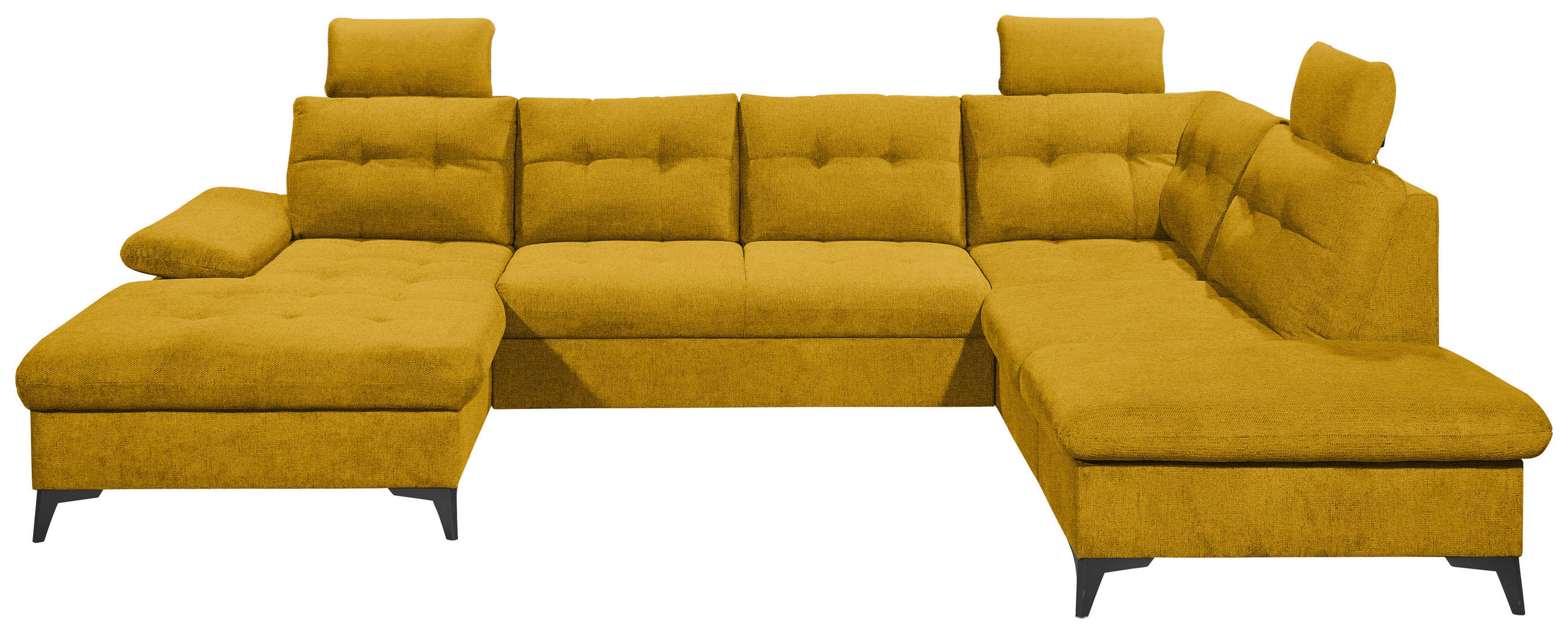 WOHNLANDSCHAFT in Webstoff Gelb  - Gelb/Schwarz, Konventionell, Kunststoff/Textil (170/324/218cm) - MID.YOU