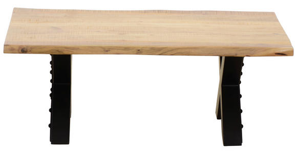 COUCHTISCH in Holz, Metall 115/70/45 cm - Schwarz/Naturfarben, Design, Holz/Metall (115/70/45cm) - Ambia Home