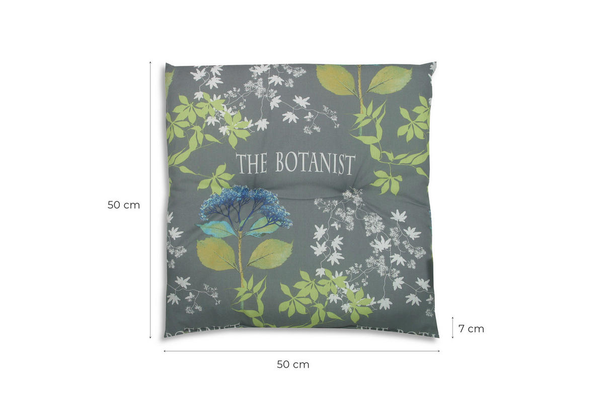 GARTENSITZKISSENSET Blume  - Blau/Grau, Basics, Textil (48/5/48cm)
