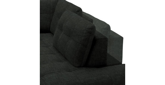 ECKSOFA in Flachgewebe, Leinenoptik Anthrazit  - Anthrazit/Schwarz, Design, Textil/Metall (247/208cm) - Xora