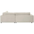ECKSOFA  in Cord Creme  265/224 cm  - Creme/Schwarz, Design, Kunststoff/Textil (265/224cm) - Hom`in