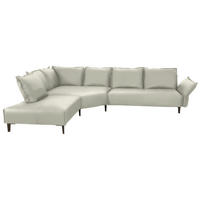 ECKSOFA in Echtleder Weiss  - Weiss/Schwarz, Design, Leder/Metall (272/340cm) - W.Schillig