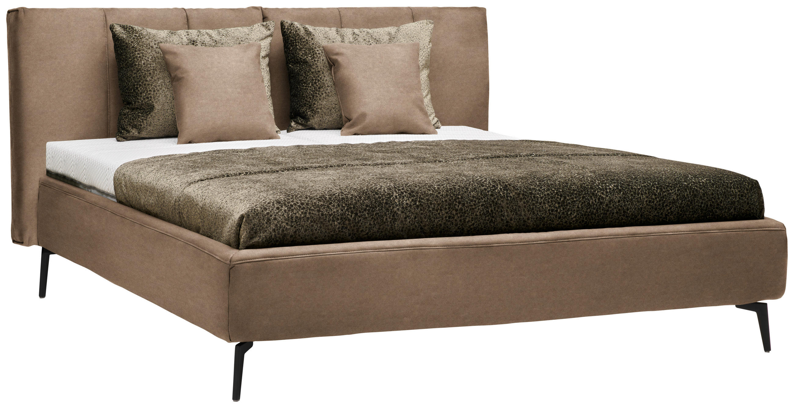 POLSTERBETT 180/200 cm  Braun  - Weiss/Schwarz, Design, Holz/Textil (180/200cm) - Johann Jakob