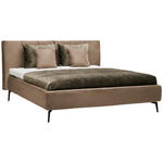 POLSTERBETT Matratze, Lattenrost Braun 180/200 cm  - Schwarz/Weiß, Design, Holz/Textil (180/200cm) - Johann Jakob