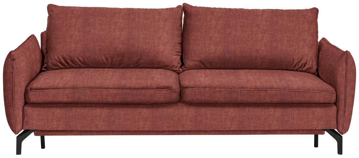 KANAPÉÁGY textil rozsdavörös  - fekete/rozsdavörös, Design, textil/fém (224/89/105cm) - Novel