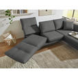 ECKSOFA  in Flachgewebe Dunkelgrau  255-365/175-224 cm  - Dunkelgrau/Schwarz, Design, Textil/Metall (255-365/175-224cm) - Dieter Knoll