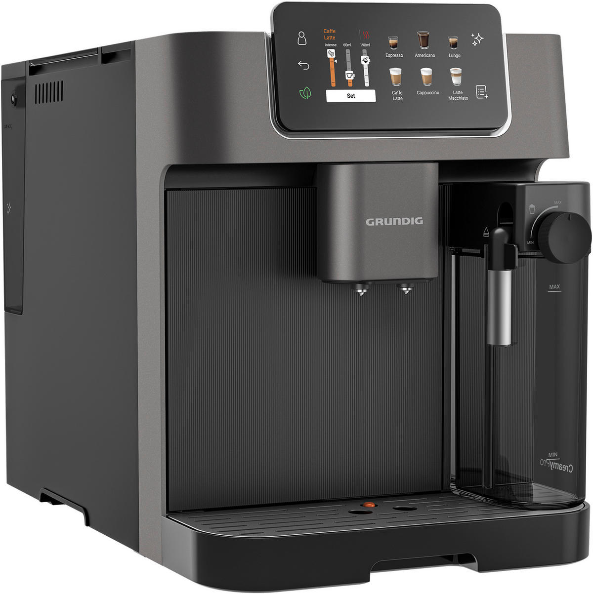 KAFFEEVOLLAUTOMAT Delisia Coffee Series DC7500+  - Edelstahlfarben/Schwarz, MODERN, Kunststoff/Metall (40,5/34,0/27,5cm) - Grundig