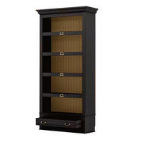 REGAL Pinie massiv Schwarz  - Schwarz/Bronzefarben, LIFESTYLE, Holz/Metall (117/238,5/46,5cm) - Livetastic