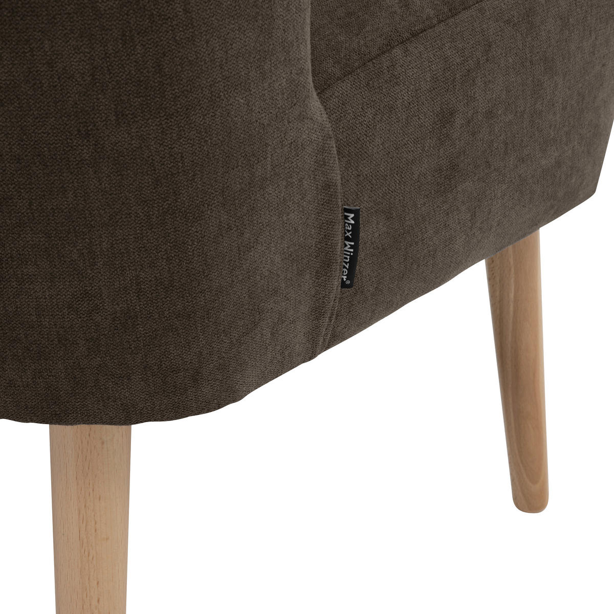 SESSEL in Flachgewebe Dunkelbraun  - Dunkelbraun/Buchefarben, Design, Holz/Textil (58/78/68cm) - Max Winzer