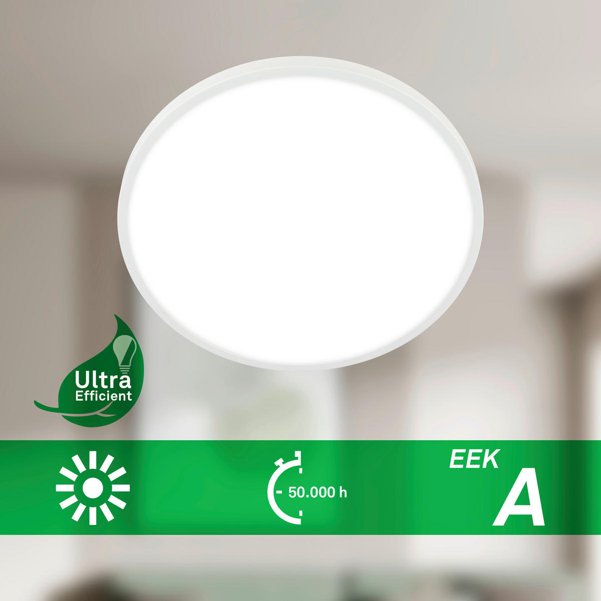 LED-DECKENLEUCHTE Kaida 33/6 cm   - Weiß, Basics, Kunststoff/Metall (33/6cm)