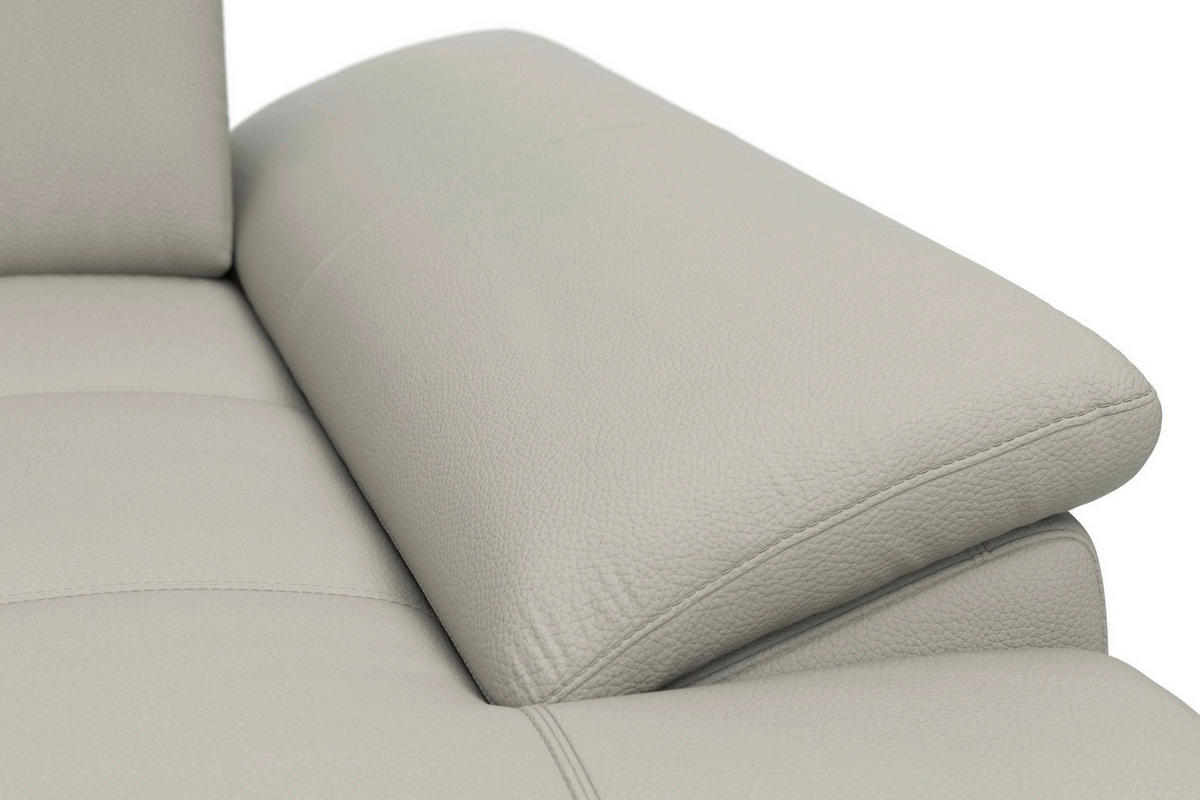 SEDACÍ SOUPRAVA, kůže, světle šedá - černá/světle šedá, Basics, kov/textil (223/363/176cm) - Sit & More
