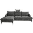 ECKSOFA in Webstoff Schwarz  - Schwarz, KONVENTIONELL, Textil/Metall (183/293cm) - Carryhome