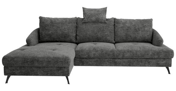 ECKSOFA in Webstoff Schwarz  - Schwarz, KONVENTIONELL, Textil/Metall (183/293cm) - Carryhome