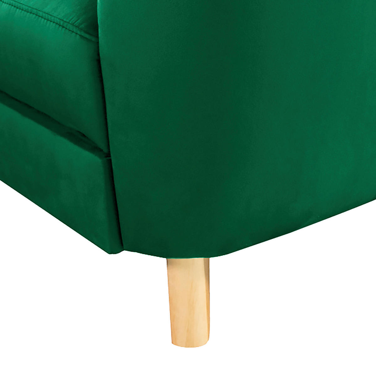 ECKSOFA Dunkelgrün Samt  - Dunkelgrün/Buchefarben, Design, Holz/Textil (190/236cm) - Livetastic